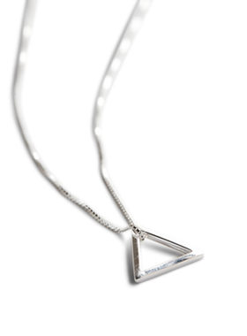 三角形项链烽之银纯银银链女几何