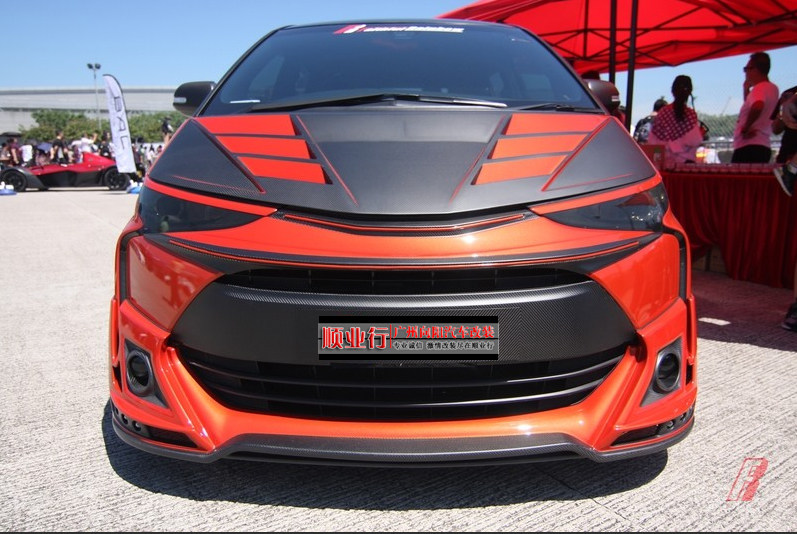 17大霸王改装尾翼 estima普瑞维亚车顶扰流空力套件头唇尾唇中网