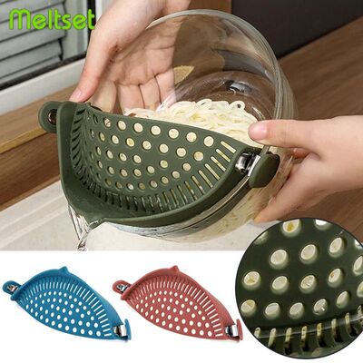 Silicone Pot Side Drainer Vegetable Noodle Drainage Filter P