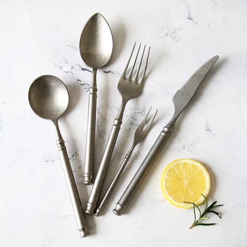 Retro Scrub 304 Stainless Steel Flatware Kitchen Cutlery Set