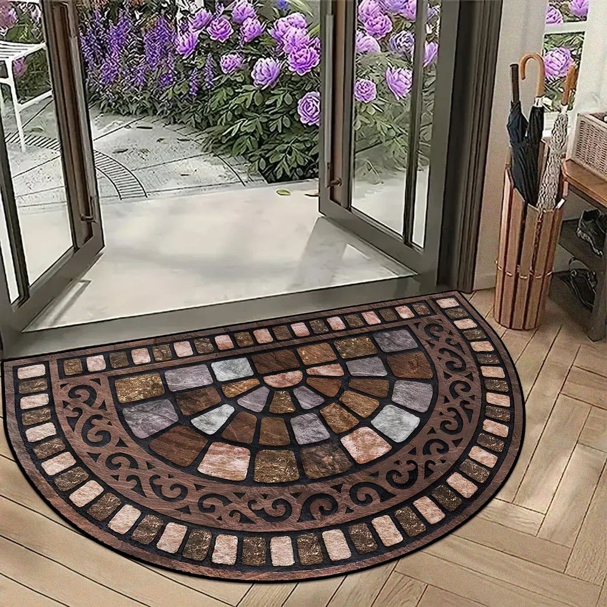 Summer American-style Retro Anti-slip Entrance Door Mat, Wea