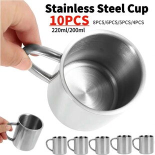 Coffee Mug Steel Tea Camping Metal Cup Stainless