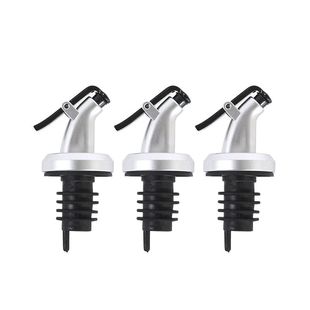3pcs Silver Household Kitchen Seasoning Bottles Soy Sauce Vi