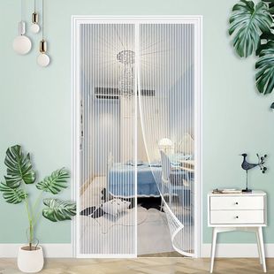 Mesh Inse Automatic Polyester 1pc White Door Magnetic Screen