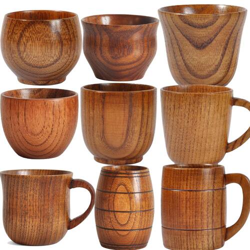 Wooden Big Belly Cups Handmade Natural Spruce Wood Cups Beer