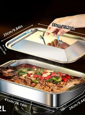 Deep Baking Sheet Stainless Steel Roasting Pan Non-Stick Gri