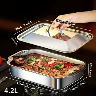 Deep Baking Sheet Stainless Steel Roasting Pan Non-Stick Gri