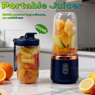 Double Cup Portable Blender USB Juicer Fruit Mixer for Smoot