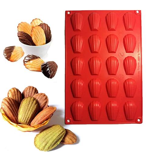 20 Cavity Mini Madeleine Tray Shell Shape Cake Mold Cookie B