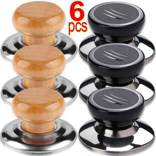 Universal Pot Lib Knobs Caps Wooden Heat-Resistant Cooking P