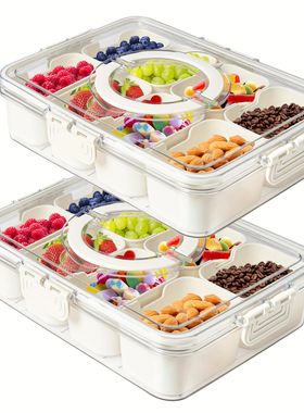 8 Grids Divided Serving Tray Storage Box Kitchen Portable Su