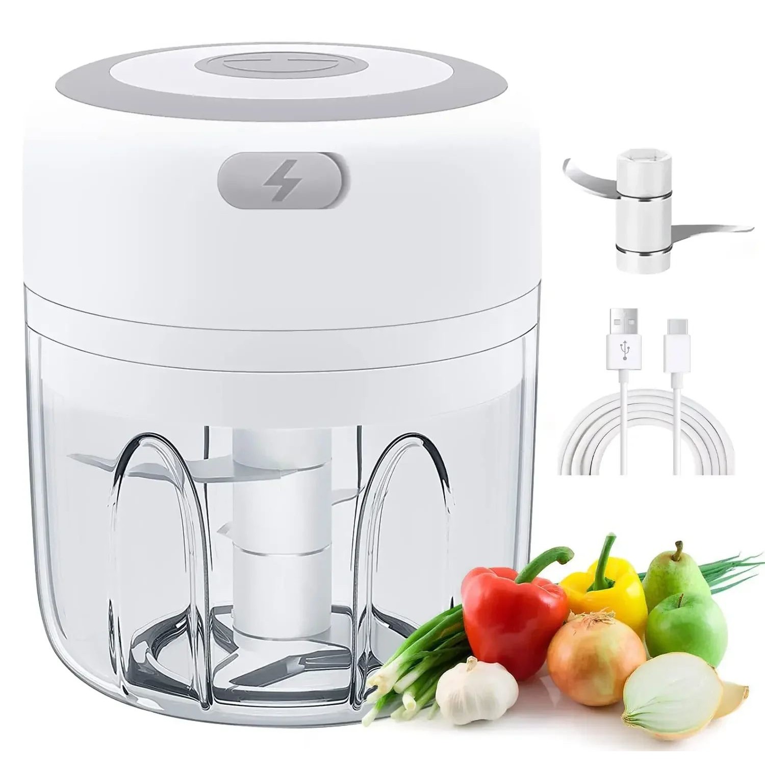 300ML Electric Garlic Chopper USB Charging Food Vegetable Me