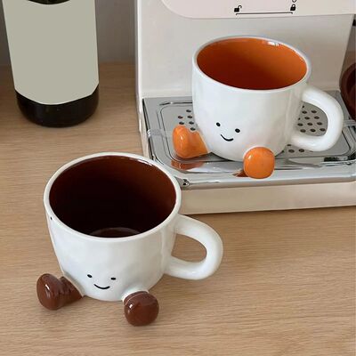 Ceramic Coffee Cup Water Cup with Feet Cute Decorative Coffe
