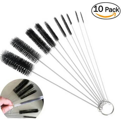 10pcs/set Coffee Machine Brush Bottle Tube Straw Cleaner Was
