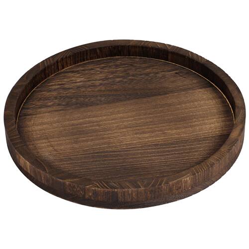 30 CM Round Wooden Tray Retro Decorative Coffee Meal Trays S