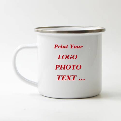Customized Enamel Mug Print with LOGO Photo and Text, Office