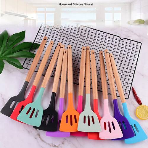 Silicone Turners Gadgets Spatula Egg Fish Frying Pan Scoop F