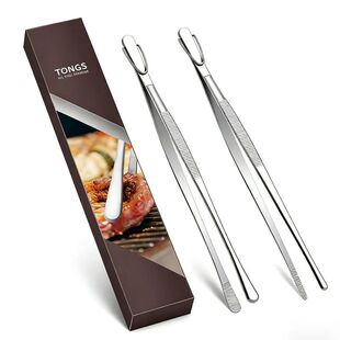 2pcs Tweezer Tongs Fine Tweezer Tongs Extra-Long 304 Stainle