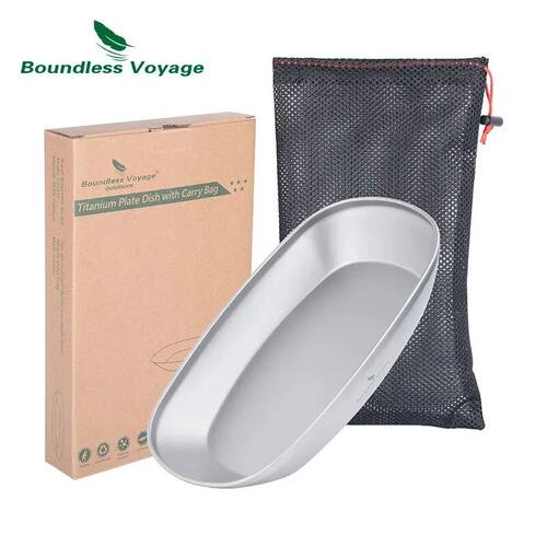 Boundless Voyage Reusable Titanium Pan Dinner Plate Ultralig