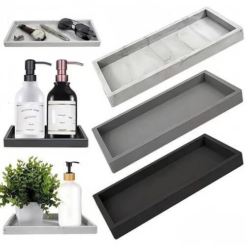 Silicone Soap Dispenser Tray Bathroom Vanity Storage Tray Fo