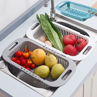 Over The Sink Colander Strainer Basket - Wash Vegetables and