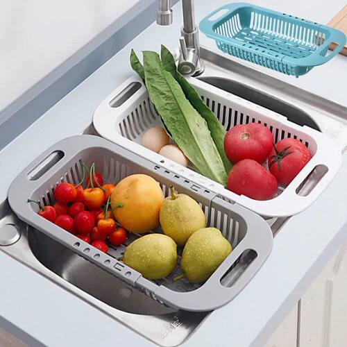 Over The Sink Colander Strainer Basket - Wash Vegetables and