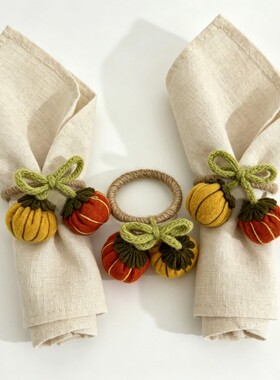 Halloween Pumpkin Napkin Ring Hand-woven Autumn Thanksgiving