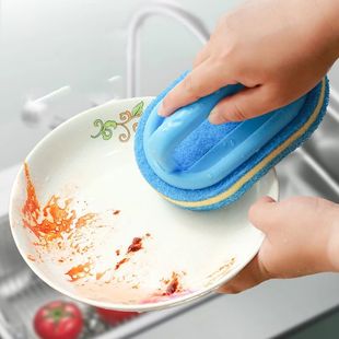Wiping Handle Sponge Kitchen Brush Cleaning With