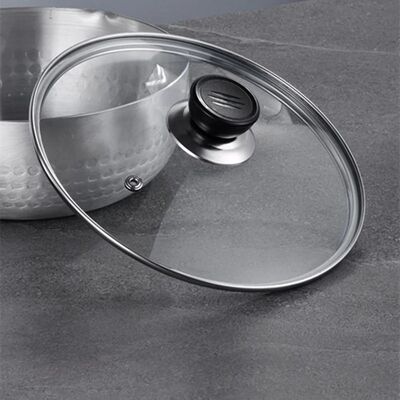 Pot Cover Tempered Glass Round Frying Pan Cover Visible Vert