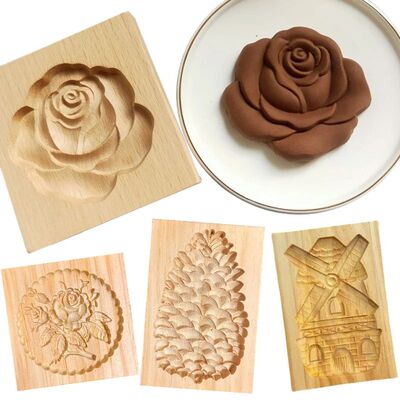 Wooden Cookie Mold Cutter Wooden Gingerbread Cookie Moulds D