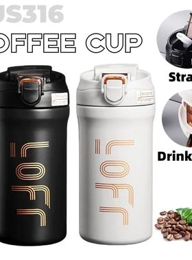 600ml/21OZ Thermal Coffee Mug with Straw Double Wall Insulat