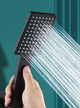 High Pressure Shower Head Square Handheld Sprinkler Silver/B