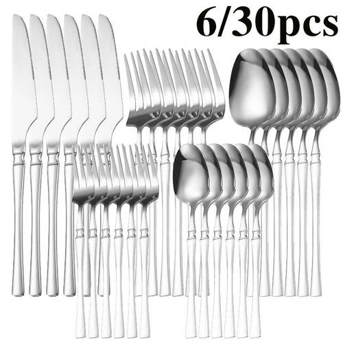 6/30pcs stainless steel cutlery set, small waist knife and f