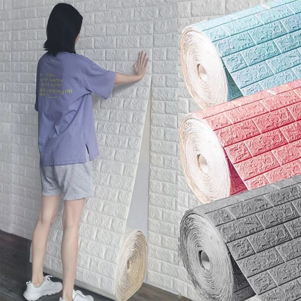 70cm*77cm 3D Brick Pattern Wall Sticker Self-Adhesive  Panel