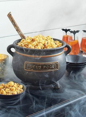 Halloween Witch Bowls Broth Cauldron with Spoon Resin Snack