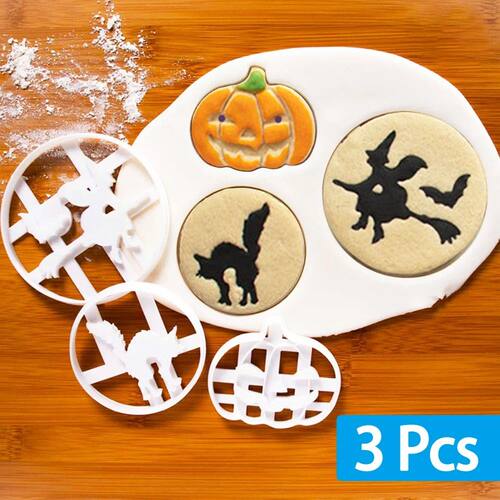 Witch Pumpkin Cookie Cutters Halloween Biscuit Embossing Mou
