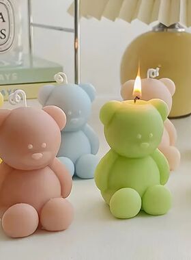 3d Cute Cartoon Bear Silicone Candle Mold Resin Gypsum Ice C