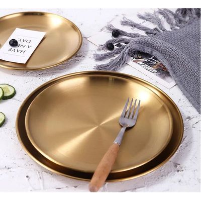 Dinner Plates European Style Gold Dessert Plate Kitchen Serv