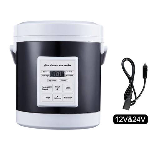 12V 24V Mini Car Rice Cooker 1.6L  car trucks electric soup