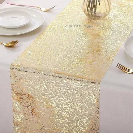 Glitter Metallic Table Runner,Polyester Gold/Rose Gold Table