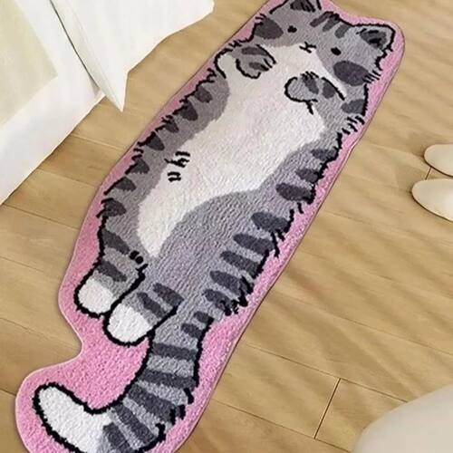 Cartoon Cat Patterned Carpet Home Decor. Provides Warmth For