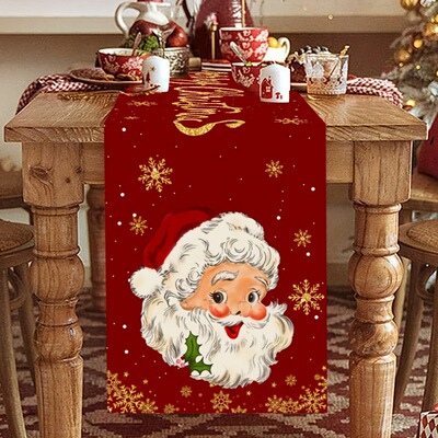 Christmas Snowman Table Runner Dining Table Insulation Holid