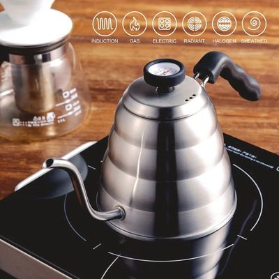 1.2L 1L Coffee Drip Kettle Pot with Thermometer Pour Over Co
