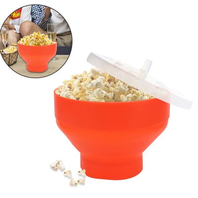 Silicone Microwave Popcorn Bowl Bucket Popcorn Maker Chips F