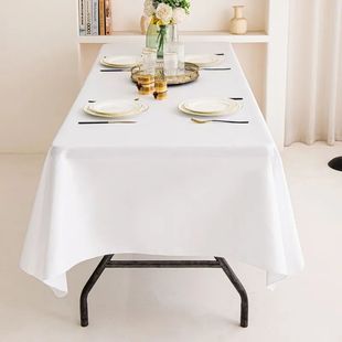 White Table Cloth Waterproof Anti Scratch Polyester Tableclo