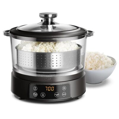 3L Glass Low Carb Rice Cooker - Makes 6 Cups Cooked Low Suga