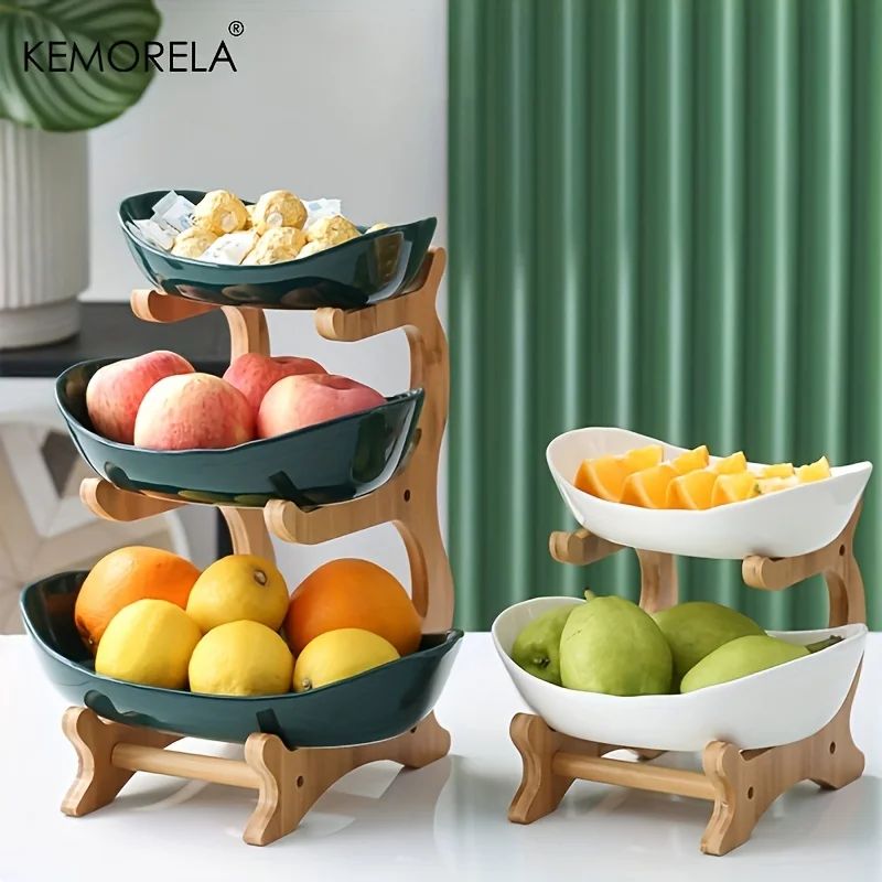 2/3 Layer Fruit Plate Home Living Room Plastic Snack Dish Cr