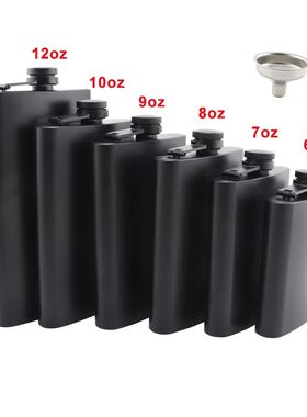 6oz/7oz/8oz/9oz/10oz/12oz Matte Black Hip Flask Leak-proof S
