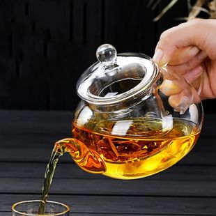 Glass Teapot with Tea Strainer Heat Resistant Glass Kettle L