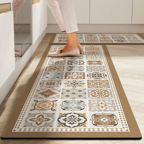 Retro Kitchen Floor Mat Diatomaceous Mud Absorbent Wipe Bath